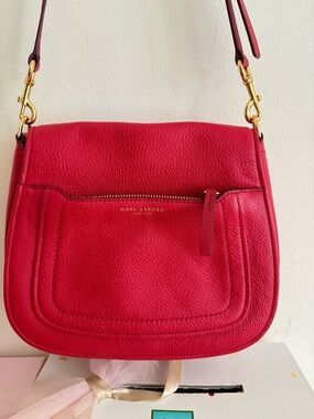 Marc Jacobs Hot Pink Pebbled Leather Crossbody with Gold Hardware